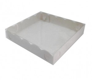 Коробка 20*20*3,5 см для печенья и пряников с прозрачной крышкой