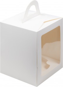 Коробка для кулича 18х18х23 см с окном