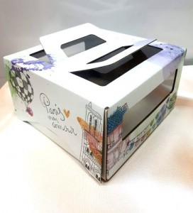 Коробка "Париж" 25*25*12 см с окном и ручками