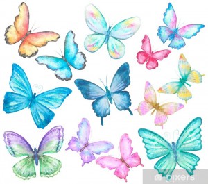 Бабочки на вафельной бумаге в ассортименте (формат А5)