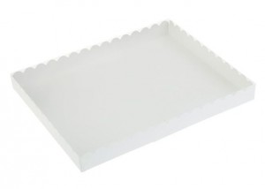 Коробка 25*15*3,5 см с прозрачной крышкой белая