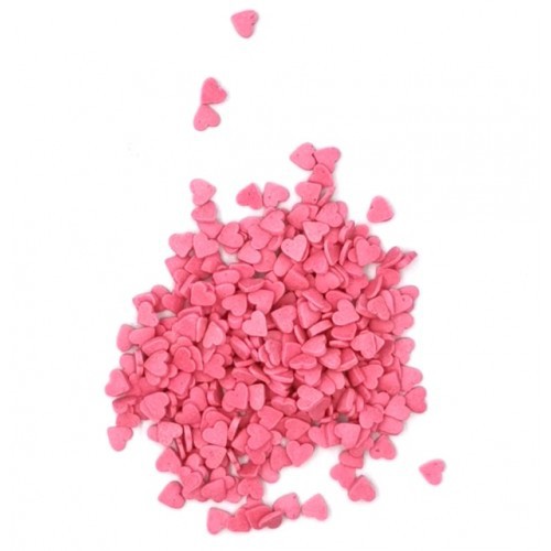 Посыпка фигурная "Сердечки мини малиново-розовые"(30 г)