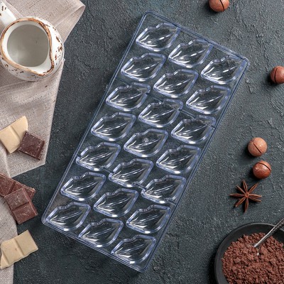 Форма для шоколада 28×14 см "Губки", 21 ячейка (поликарбонат)