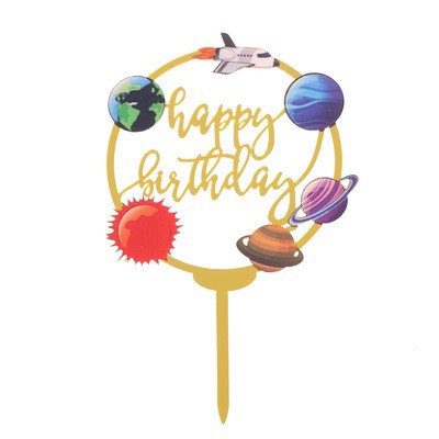 Топер "Happy Birthday" планеты (декор часть 10,5 см)