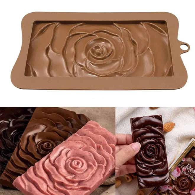 Форма силиконовая для шоколада "Плитка роза"