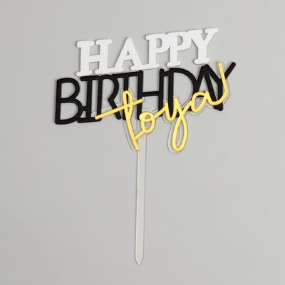 Топер "Happy birthday for you"(11*16 см)