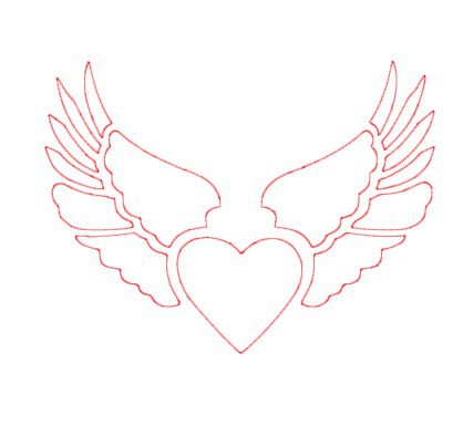 Трафарет "Сердце на крыльях"
