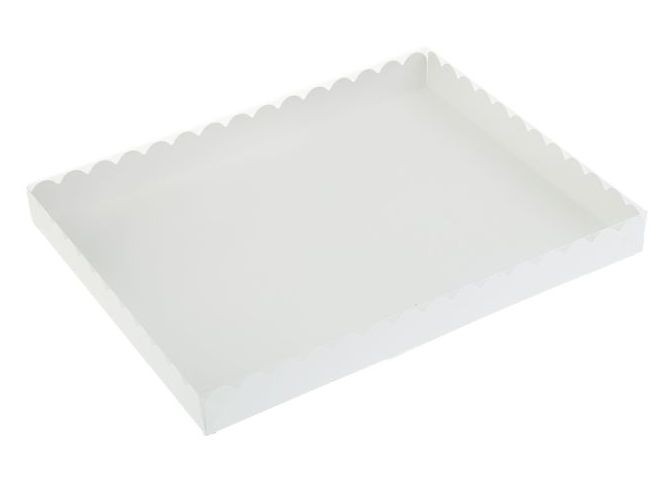 Коробка 25*25*3,5 см белая с прозрачной крышкой