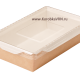 Упаковка-салатник крафт с пластиковой крышкой 450 мл (опт 400 шт/кор)