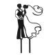 Топер черный свадебный "Пара: Жених и невеста" (11*12 см)