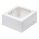 Коробка 14х14х8 см С ОКНОМ белая для бенто-торта (мини)