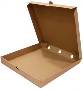 Коробка для пиццы 300х300х40 мм бурая гофрокартон