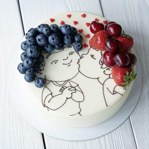 Трафарет для торта "Мальчик и Девочка" (рассчитана на диаметр 18 см)