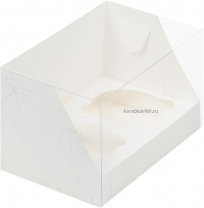 Коробка для 2 маффина c прозрачным куполом