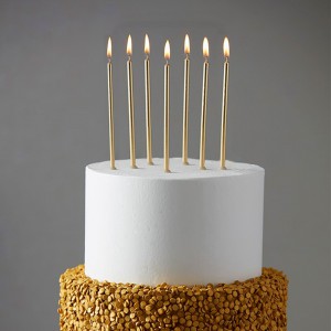 Свечи прямые золотые набор 10 штук