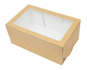 Коробка с окном 30*11*16 см крафт