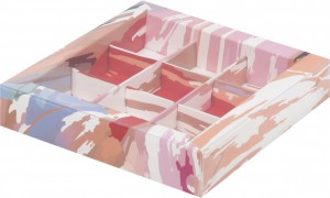 Коробка на 9 конфет "Акварель" с окном