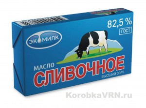 Масло сливочное 82,5% (коровка), Экомилк 180 г