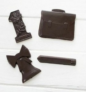 Форма для шоколада ШКОЛЬНЫЙ НАБОР 4 фигуры (пластик)