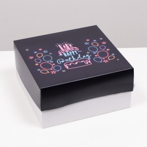 Коробка для торта "Праздничная" 30х30х15 см, 2 кг