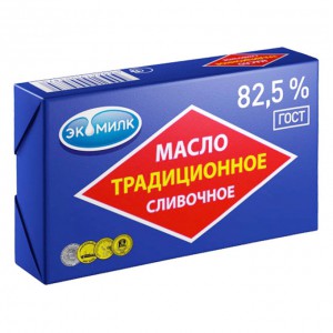 Масло сливочное 82,5% (традицонное), Экомилк 180 г
