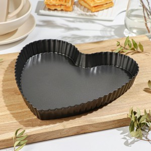Форма "Сердце" для выпечки пирогов и тартов, 26х25х3 см, съёмное дно, антипригарное покрытие