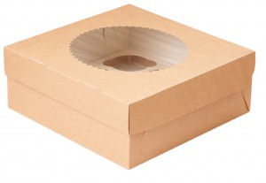 Коробка на 9 капкейков с окном (100 шт/уп)