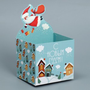 Коробка для мини-букетов «Дед Мороз», 12*17*10 см