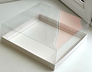 Коробка для торта ПРЕМИУМ 22,5х22,5х11 см прозрачная